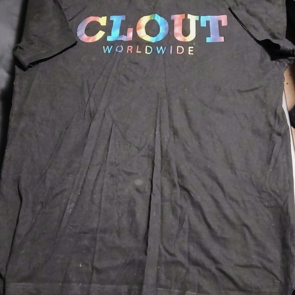 Another Hype Piece Black with rainbow graphics Writing men's medium t Shirt